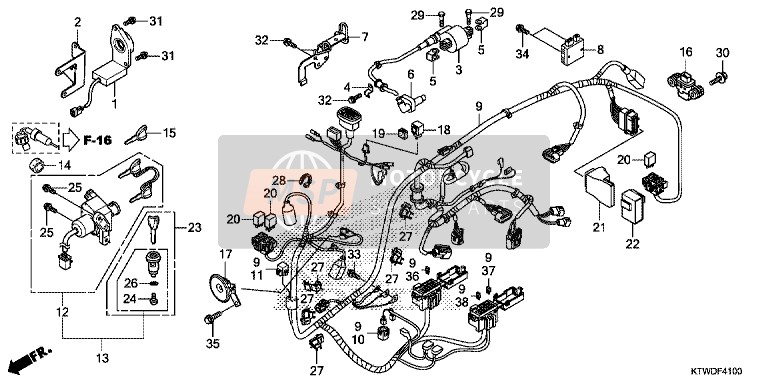 Honda SH300R 2014 Wire Harness for a 2014 Honda SH300R